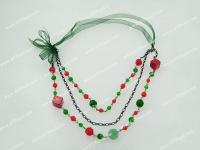 coral crystal necklace