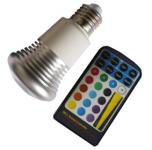 Power RGB LED bulb light E27 5W with remote controller