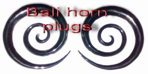 body piercing part horn plug and tunnels jewelry,  solid black water buffalo horn full spiral