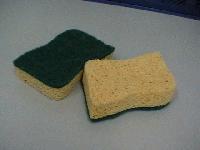 Sponge  scouring pad,  wire  scrubber