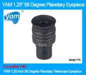 YAM 1.25 Inch 58 Degree Planetary Telescope Eyepiece