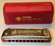 HOHNER GOLDEN MELODY CUSTOMIZED HARMONICA BY JOHNNY BISHOP ( USA)
