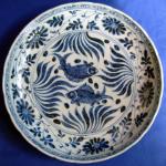 Yuan Blue White Fishes Dish