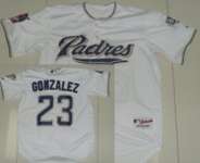 San Diego Padres # 23 GONALEZ White Jersey