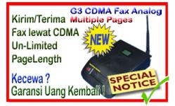 EvaFax G3 , Terminal CDMA dualband ( 800 & 1900 mhz)untuk Fax Analog, Inject system, NEW Produk Indonesia