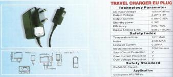 Travel charger EU plug