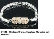 B1640 - 12x6mm Italian Orange Sapphire Marquise cut Bracelet