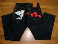Evisu big red M with eagle embriodery on pockets jeans