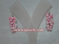 3cm 5mm pink round coral sterling dangling earring jewelry