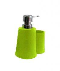 Porcelain in green rubber finish Soap Dispenser