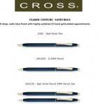 CLASSIC CENTURY SATIN BLUE CROSS METAL Pen Promosi / Hadiah / Souvenir