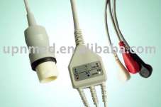 HP One Piece 3-Lead ECG Cable with Leadwires