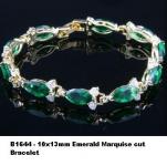 B1644 - 10x13mm Italian Emerald Marquise cut Bracelet