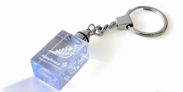 3D Crystal Keychain With Engraving