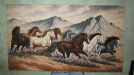 Lukisan Bulu - Kuda 8 Ekor