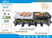 Indoor grill with stone plate and steel plate