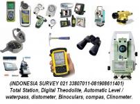 ( INDONESIA SURVEY 021 33807011-081908611401) Total Station,  Digital Theodolite,  Automatic Level / waterpass,  distometer,  Binoculars,  compas,  Clinometer